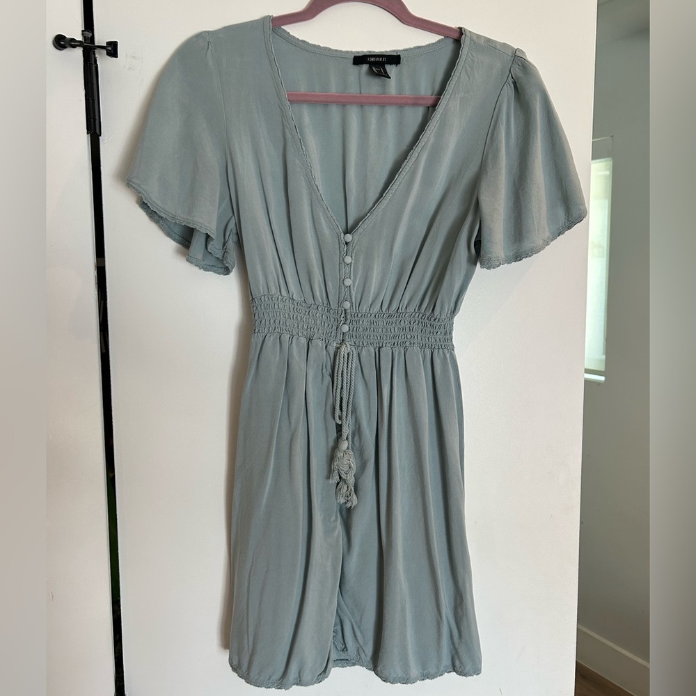 Light blue mini dress with buttons. Forever 21